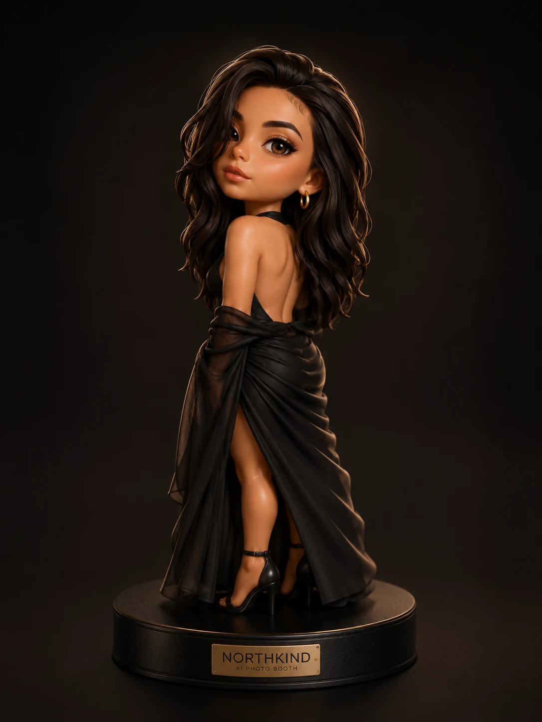 AI miniature figurine example showing a guest transformed into a collectible character.