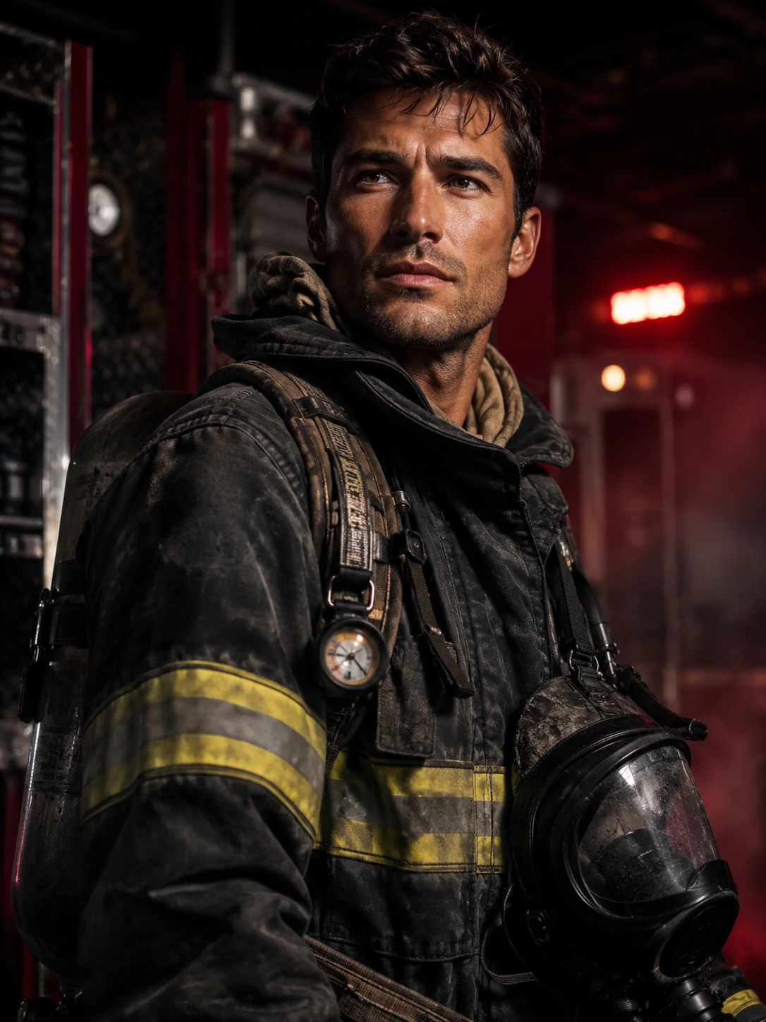 Firefighter AI portrait example created for Northkind AI Photo Booth.