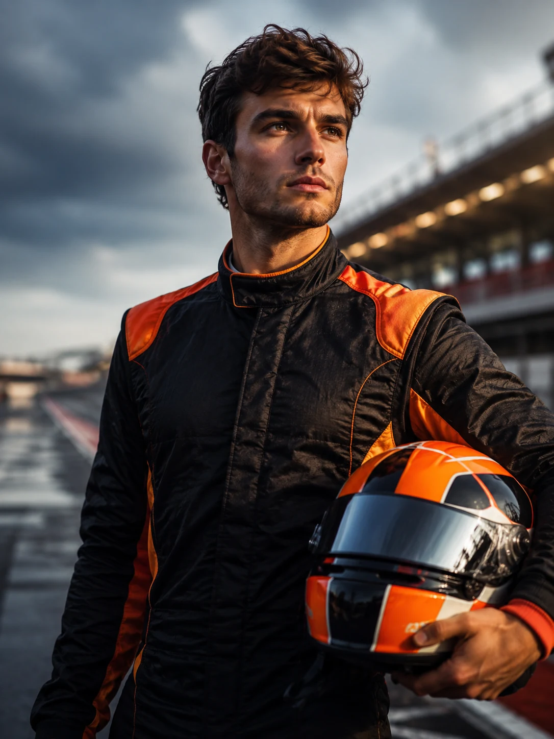 Racing driver AI portrait example created for Northkind AI Photo Booth.