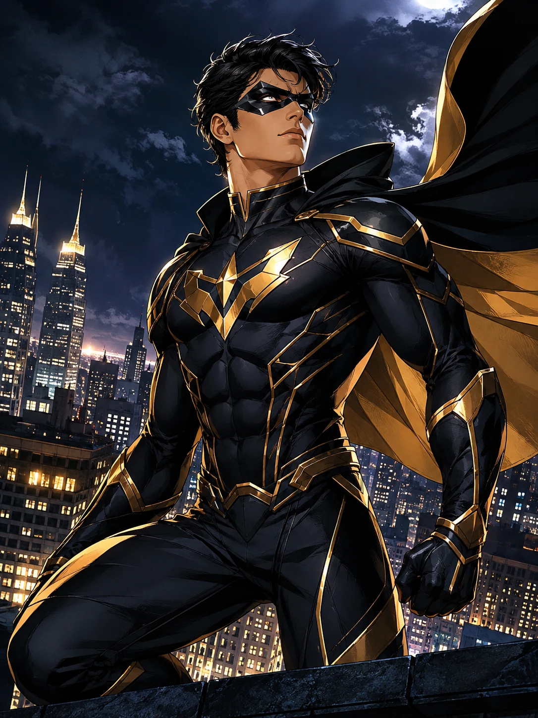 Comic-book superhero AI example created for Northkind AI Photo Booth.